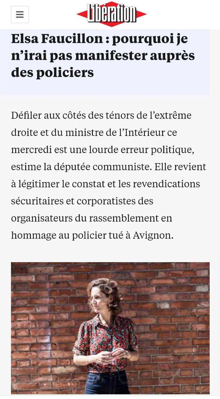 POURQUOI JE N’IRAI PAS MANIFESTER AUPRÈS DES POLICIERS